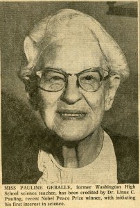 Pauline Gebelle as pictured in the Portland Oregonian, December 17, 1963.