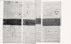 Manuscript leaves from Pauling's work on the proposed triple-helical structure of DNA, 1952.